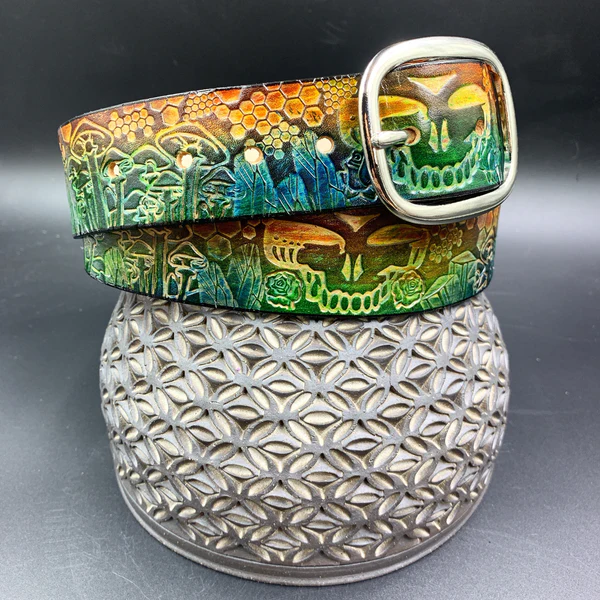Lost Sailor Leather-Belt-Grateful Mushrooms1
