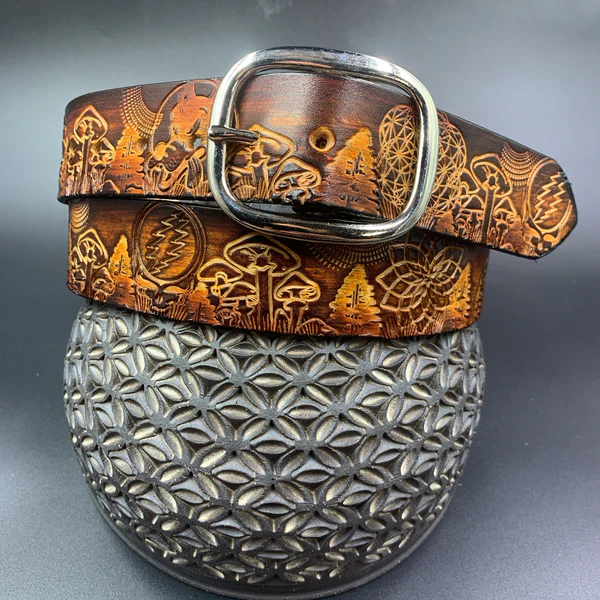 Lost Sailor Leather-Belt-Grateful Mushrooms2