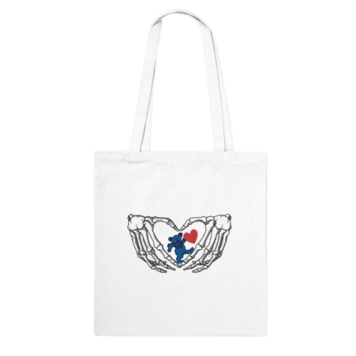 Blue Bear Organic Cotton Long Handle Tote Bag